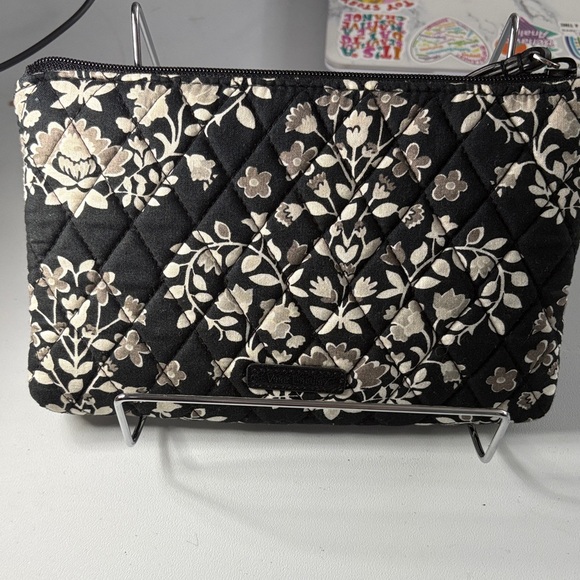 Vera Bradley Handbags - Vera Bradley Black and White Quilted Floral Cosmetic Case